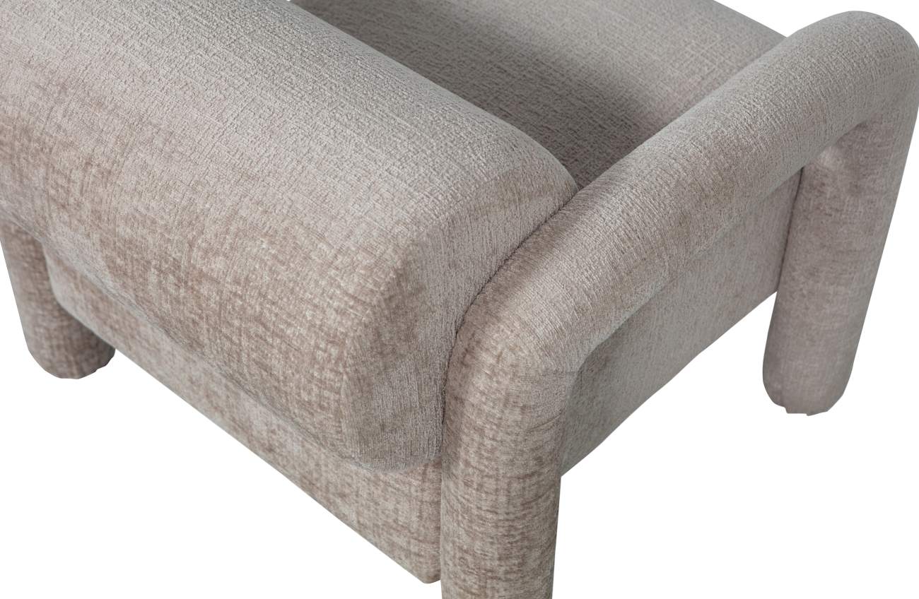 Sessel Lenny aus Samt, Sand