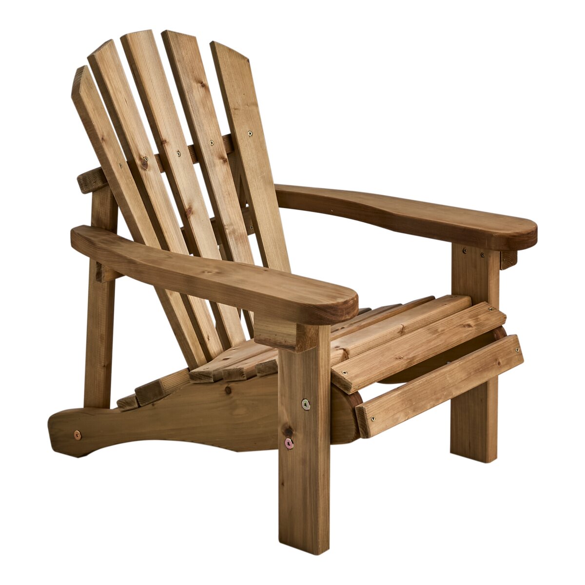 Gartensessel Gnarp von Brafab aus Kiefernholz, klassisch im Adirondack-Design, natur, mit Armlehnen