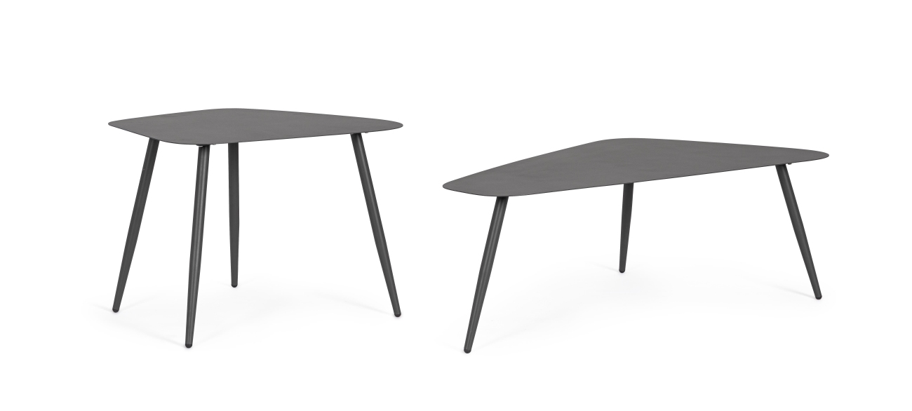 Gartencouchtisch Yvonne 2er-Set aus Metall, Anthrazit Gartencouchtisch Yvonne 2er-Set aus Metall, Anthrazit