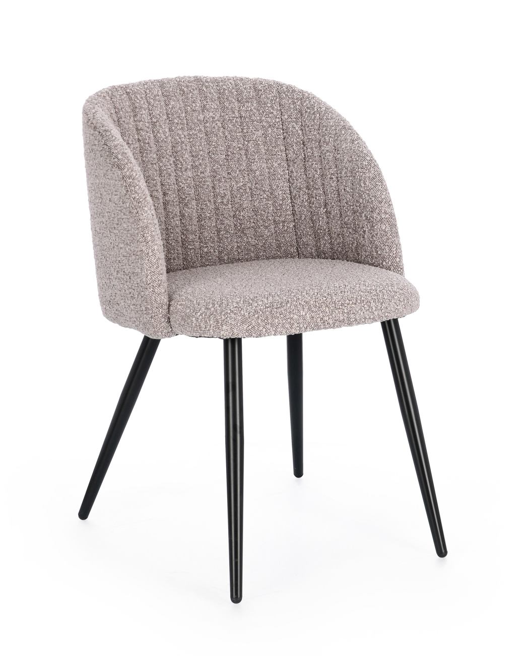 Esszimmerstuhl Queen aus Boucle-Stoff, Braun Esszimmerstuhl Queen aus Boucle-Stoff, Braun