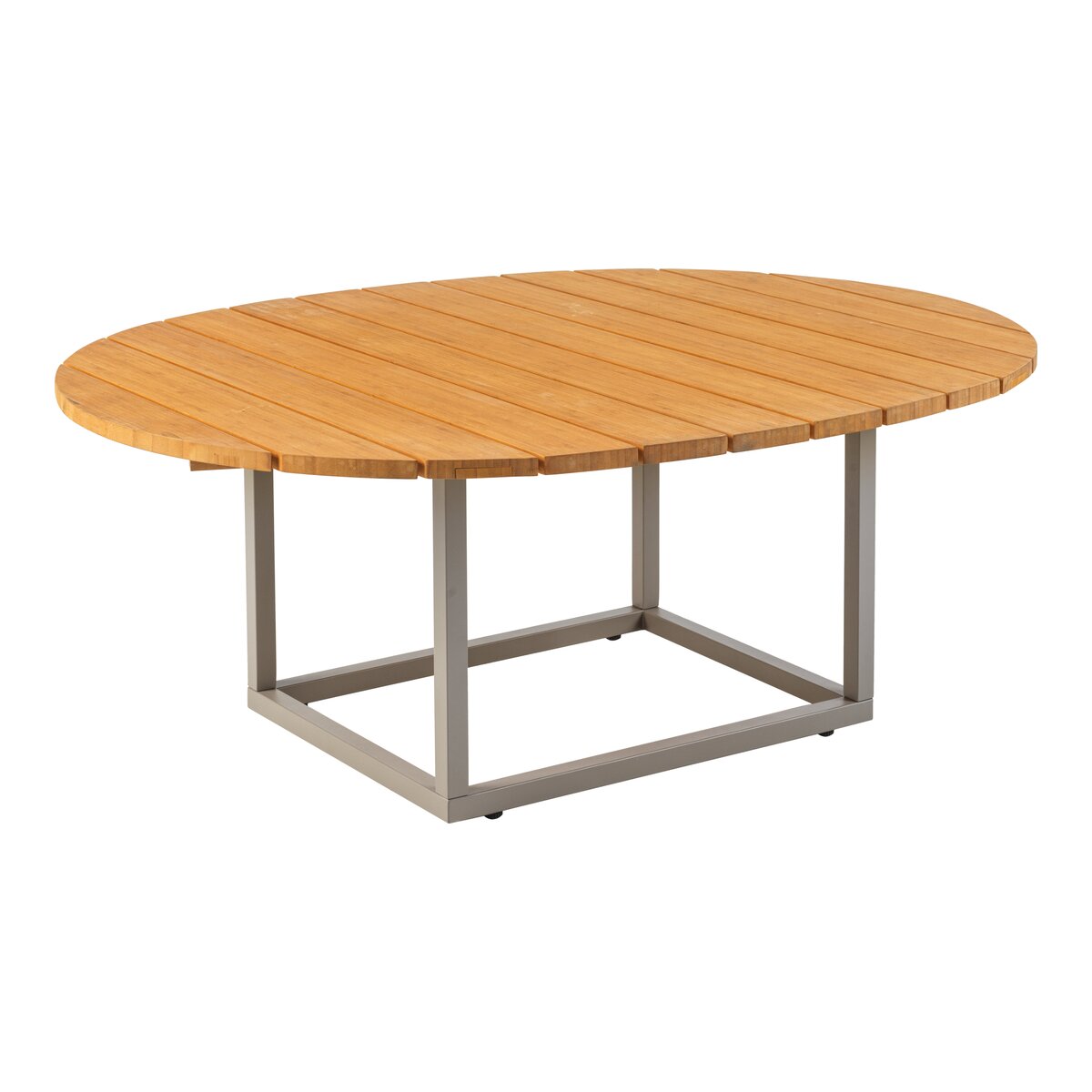 Gartencouchtisch Olive - Aluminium & Bambus, 110x80 cm, Khaki/Natur