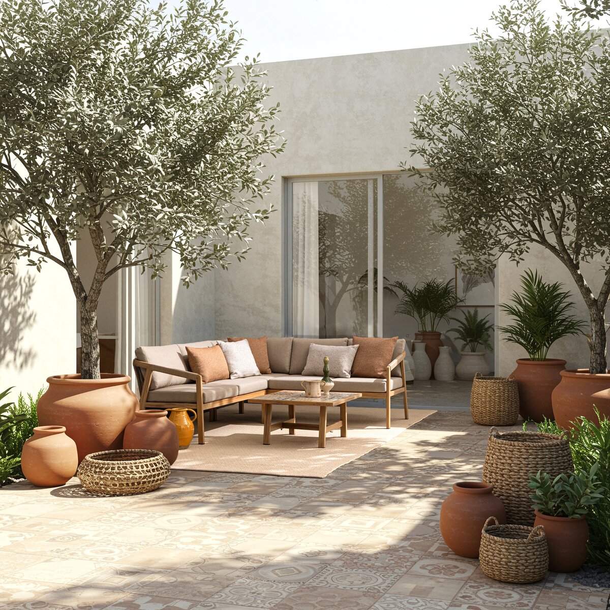 Gartenecksofa Kalimera - Aluminium Desert Sand, Olefin Taupe, inkl. Couchtisch
