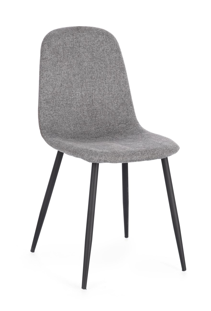 Esszimmerstuhl Irelia 4er-Set aus Stoff, Dunkelgrau/Schwarz