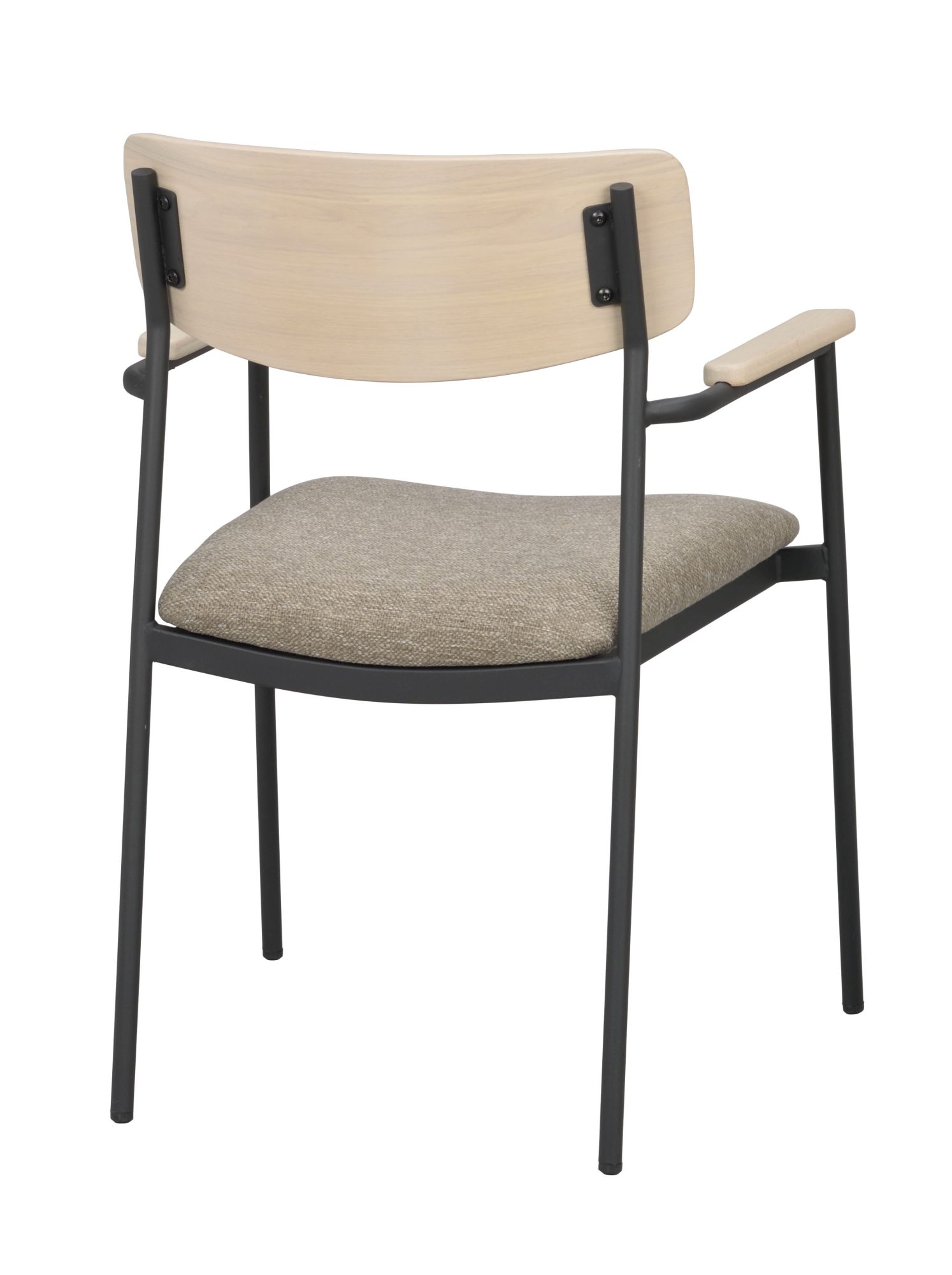 Stuhl Maymont 2er Set mit Armlehnen, Whitewash / Dunkelbeige – überzeugt mit zeitlosem Stil.