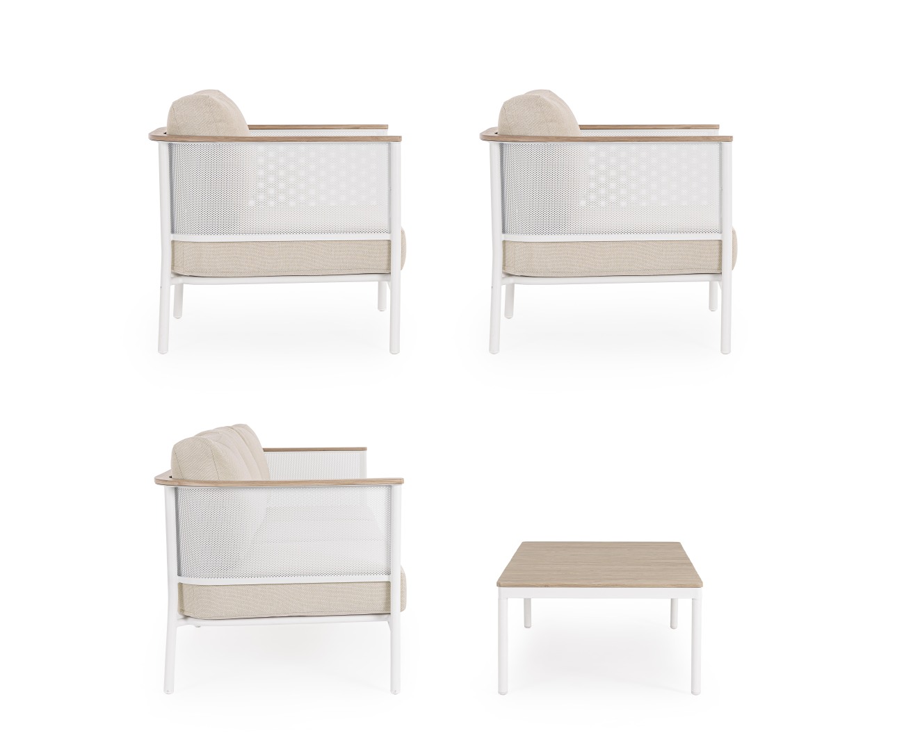 Garten-Set Ulises 4er Gruppe, Weiß