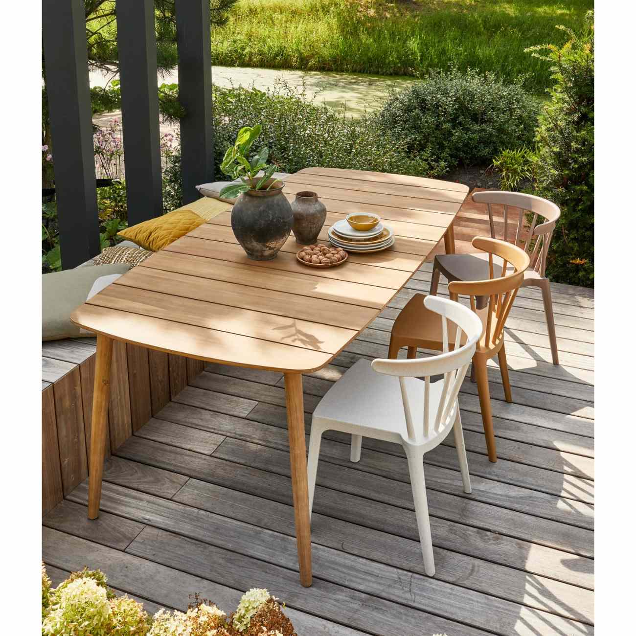 Gartenstuhl Kunststoff stapelbar | robust & leicht | caramelbraun