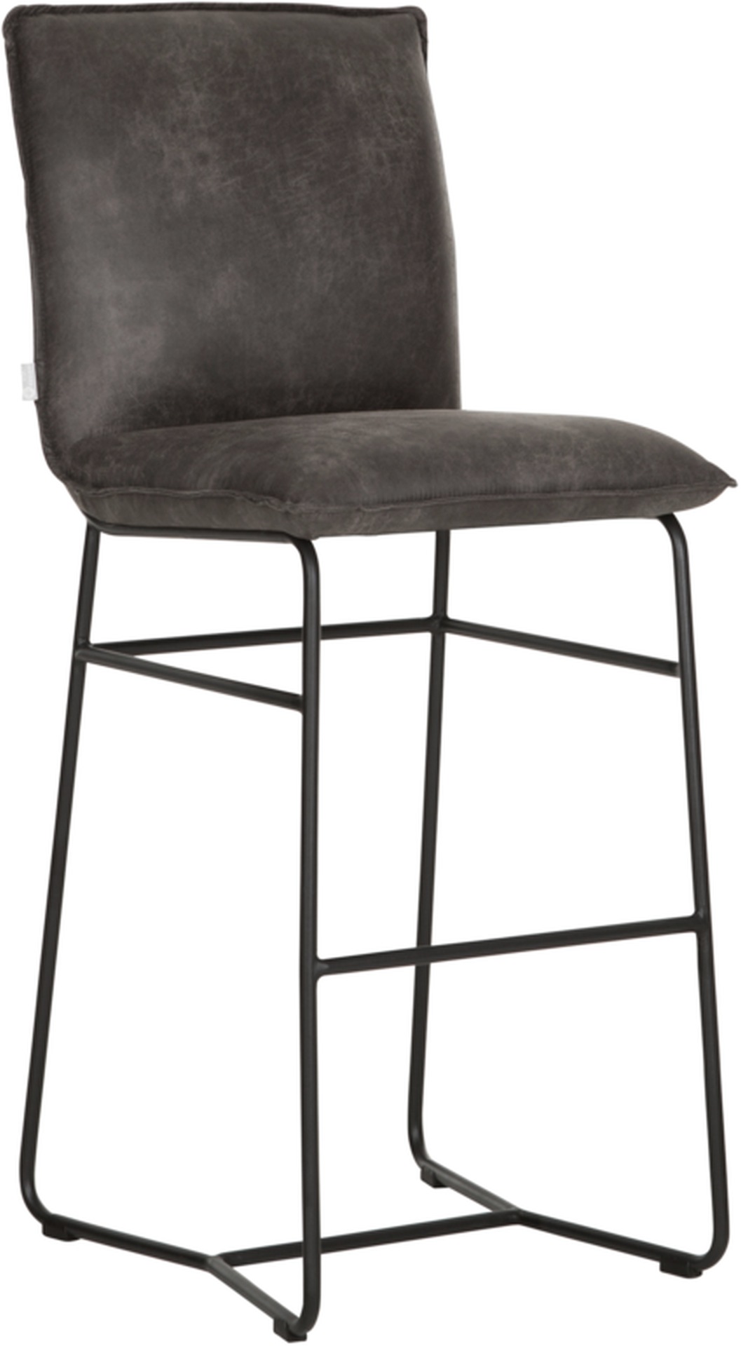 Barhocker Delaware aus recyceltem Leder, Anthrazit Barhocker Delaware aus Kunstleder, Anthrazit