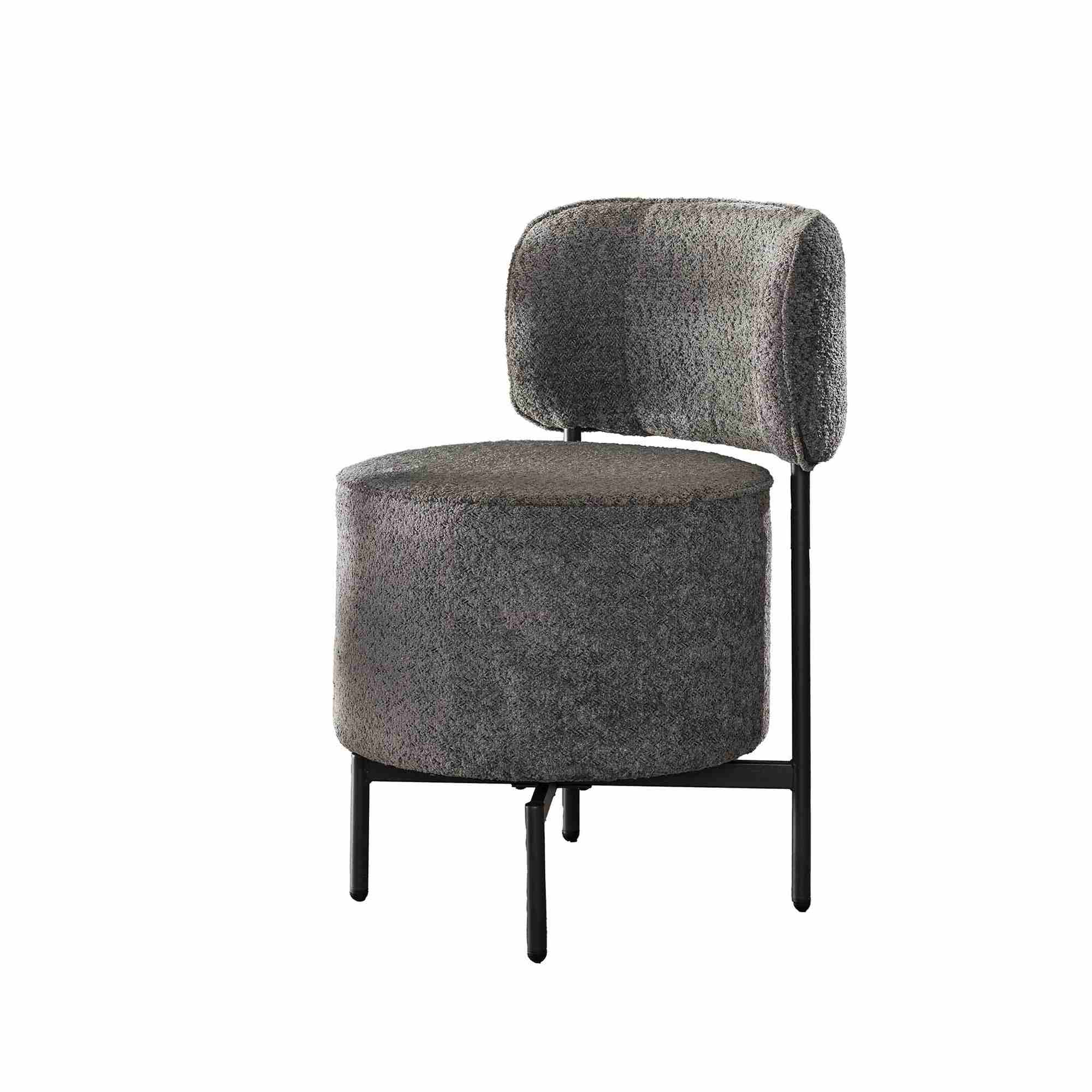 2er-Set Esszimmerstuhl Boutaila Drehbar - Boucle, Grau