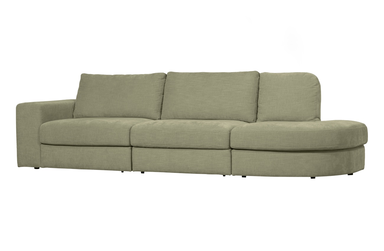 Das Sofa Family überzeugt mit seinem modernen Design. Gefertigt wurde es aus Webstoff, welches einen grünen Farbton besitzt. Das Gestell ist aus Holz und hat eine schwarze Farbe. Das Sofa besitzt eine Sitzhöhe von 44 cm.