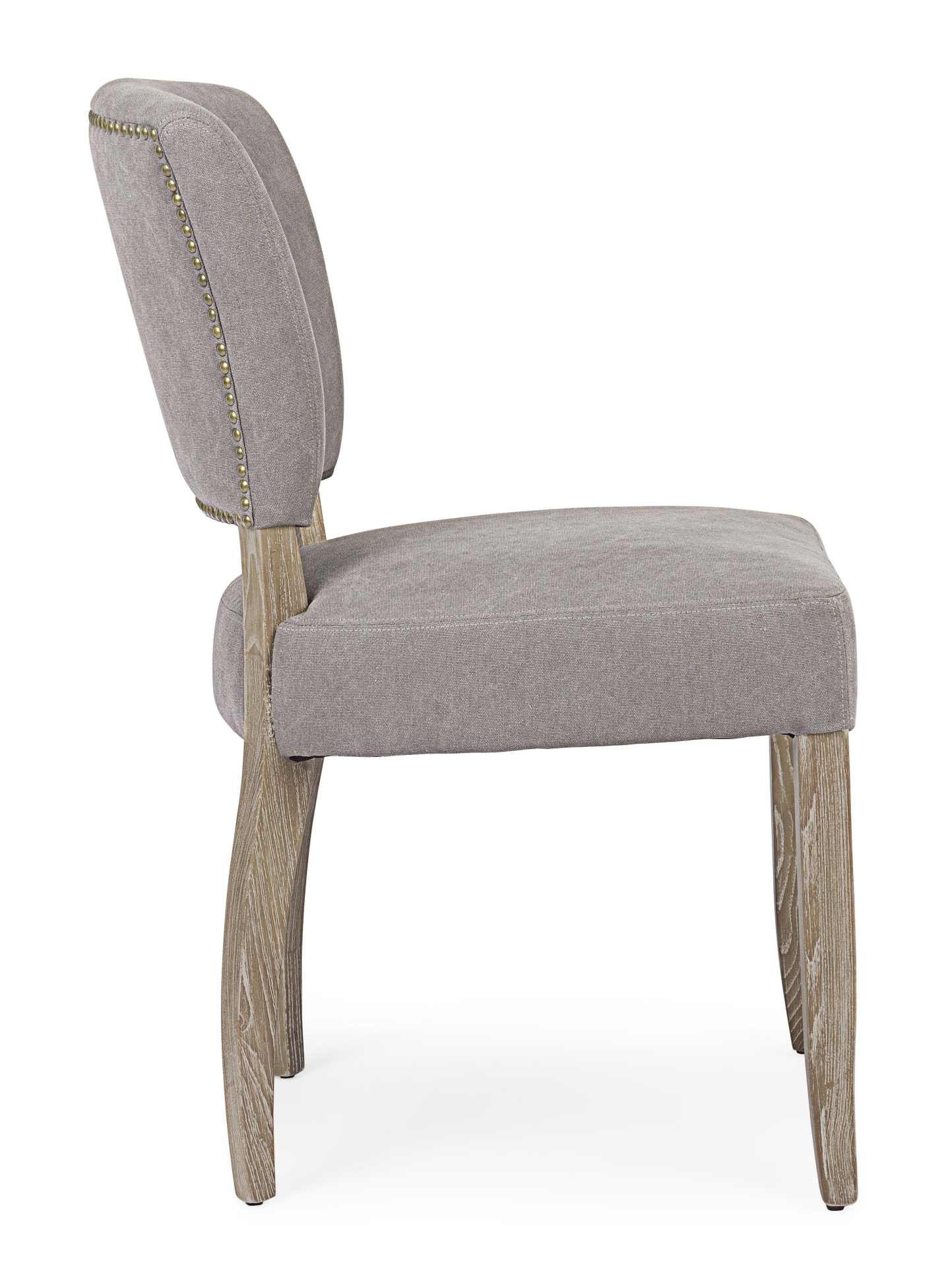 Der Esszimmerstuhl Maratriz überzeugt mit seinem klassischem Design. Gefertigt wurde der Stuhl aus Eschenholz, welches einen natürlichen Farbton besitzt. Die Sitz- und Rückenfläche besteht aus einem Mix aus Polyester und Baumwolle, welche einen grauen Far