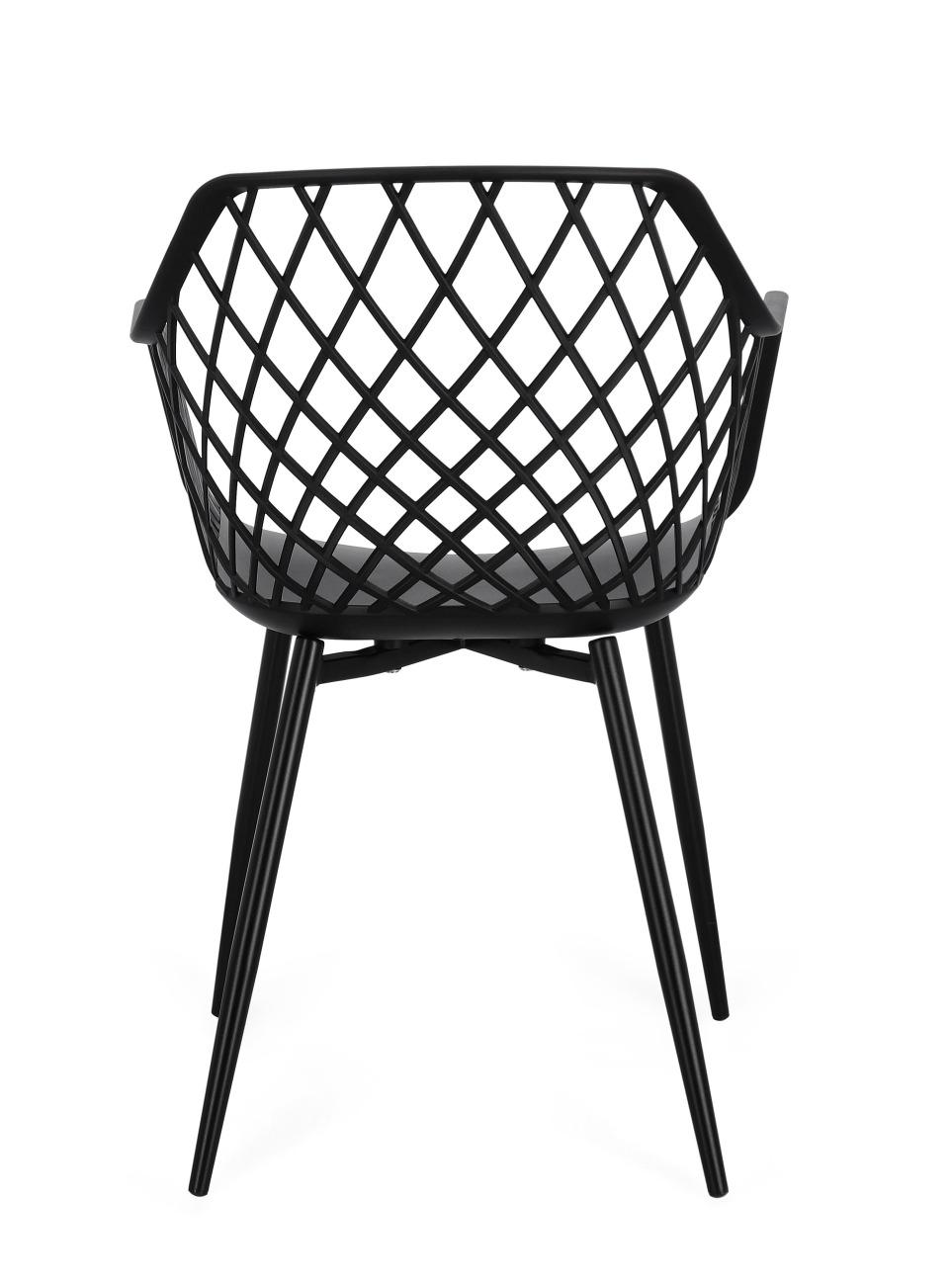 Esszimmerstuhl Optik 4er-Set aus Kunststoff, Schwarz