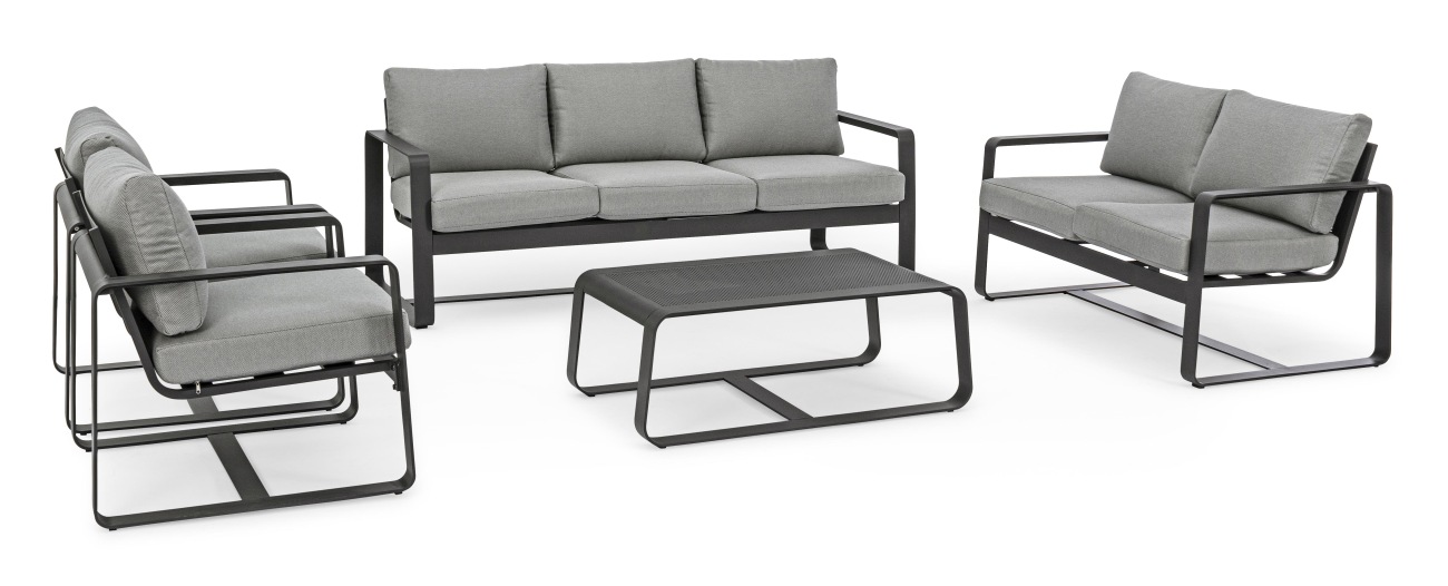 Gartensessel Merrigan aus Aluminium, Anthrazit