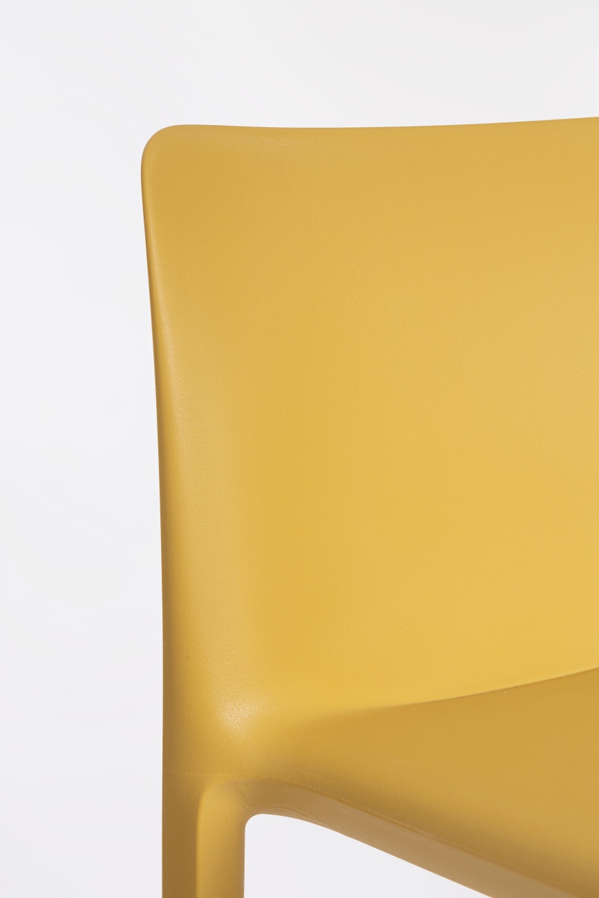 Barhocker Chloris 4er-Set aus Kunststoff, Ocker