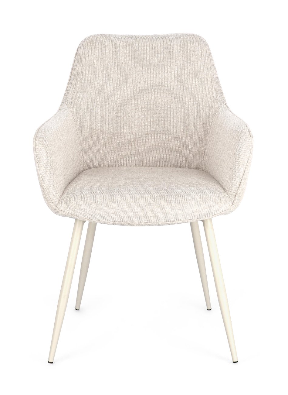 Esszimmerstuhl Cora 2er-Set mit Armlehne, Beige / Beige