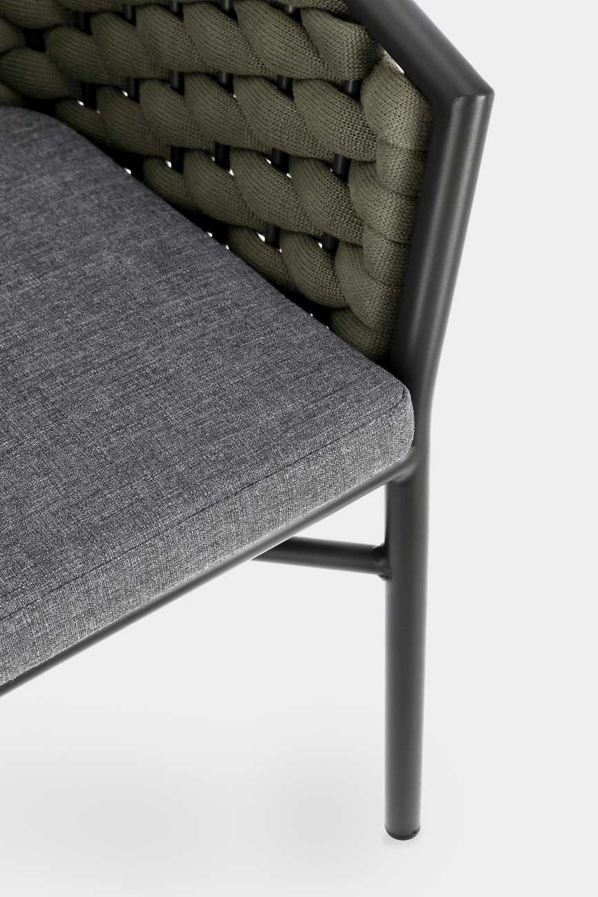 Gartenstuhl Margalida aus Aluminium, Grün / Anthrazit