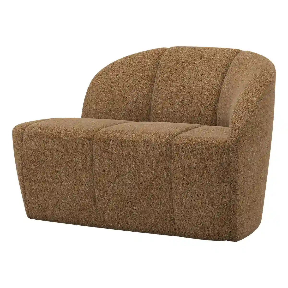 2-Sitzer Sofa Mojo Rechts - Chenille-Stoff, Wollen-Optik, Honiggelb