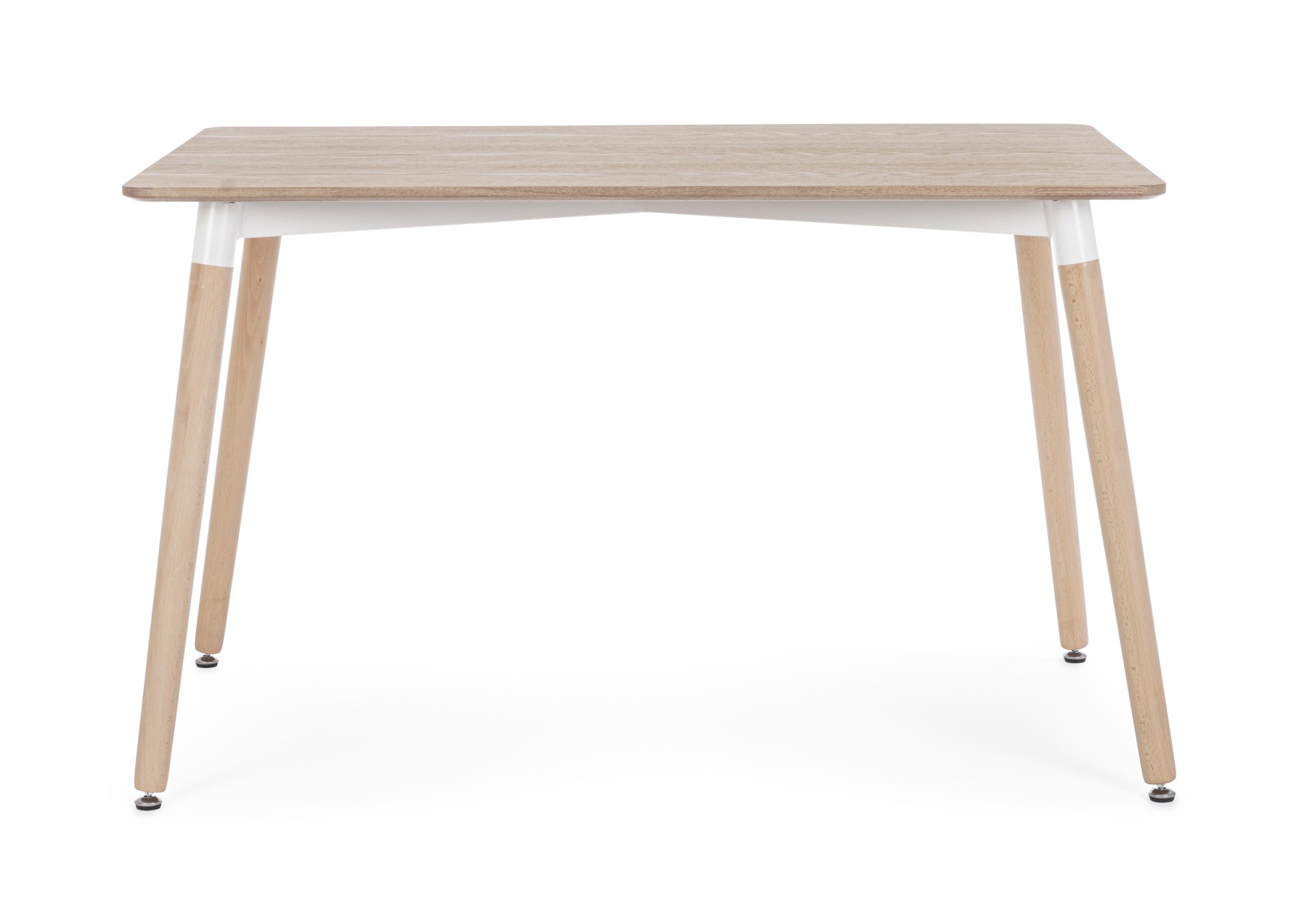 Der Esstisch David überzeugt mit seinem klassischem Design. Gefertigt wurde er aus MDF, welches eine Holz-Optik besitzt. Das Gestell des Tisches ist aus Buchenholz und besitzt eine natürliche Farbe. Der Tisch hat eine Breite von 120 cm.