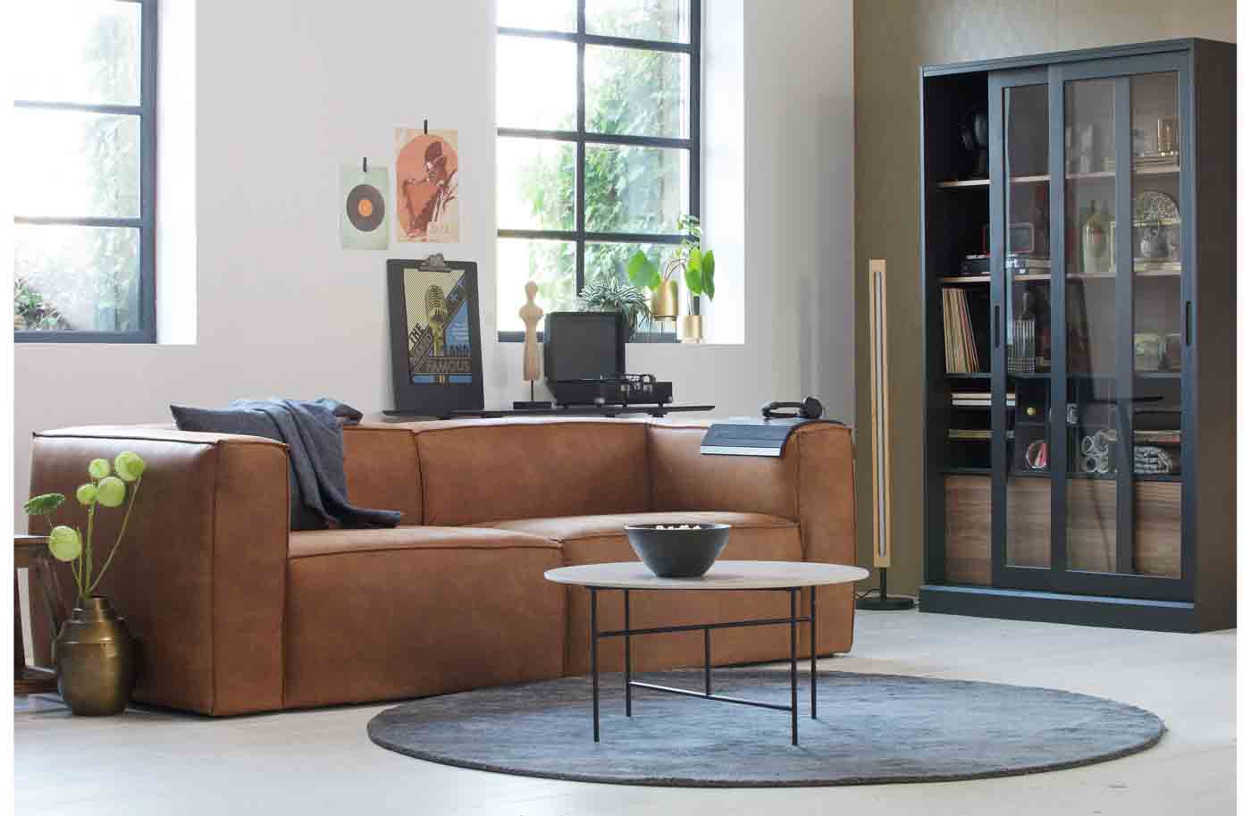 Sofa Bean Eco-Leder, Cognac