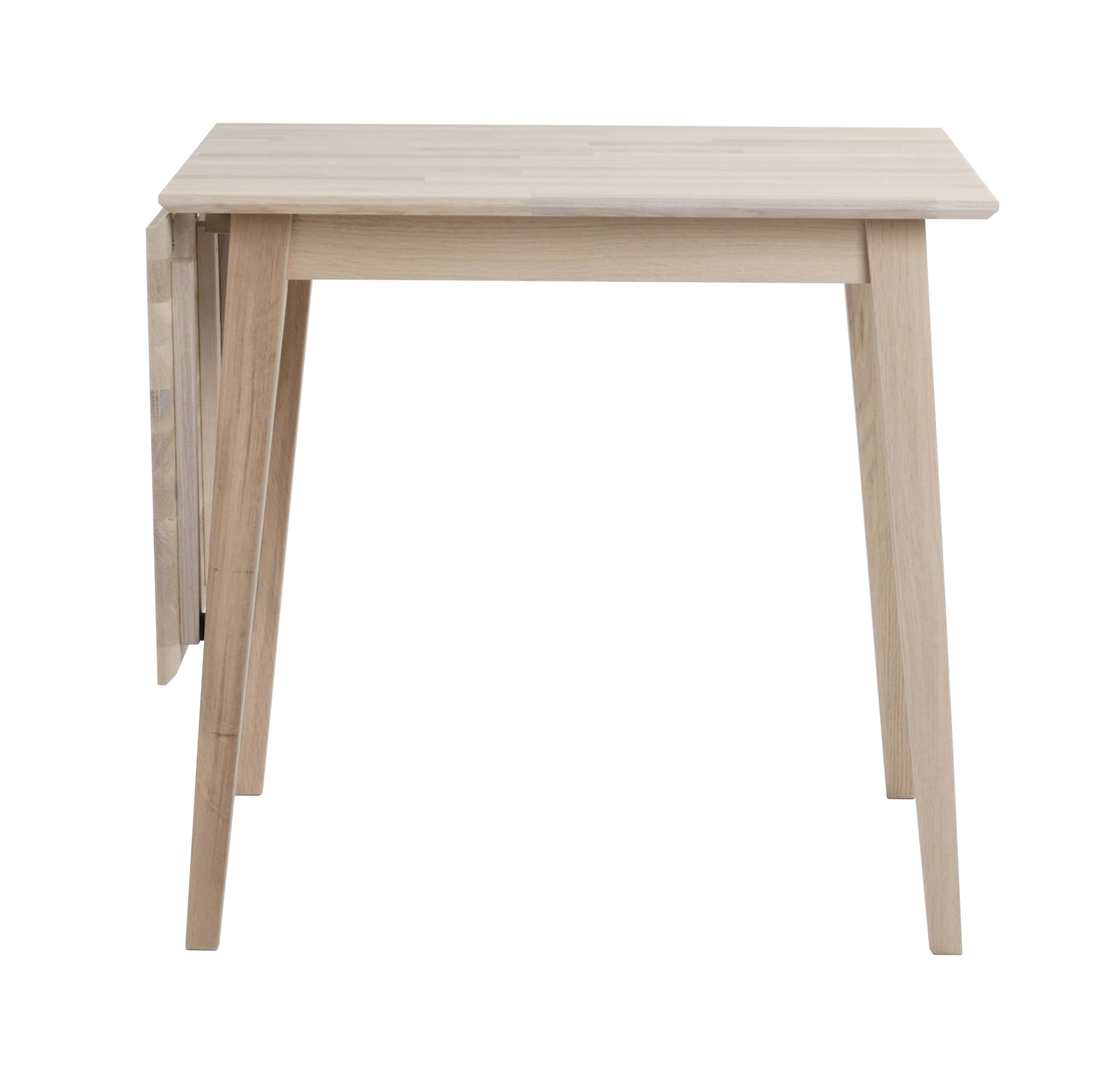 Edles Möbelstück: Klapptisch Filippa, 80/125x80cm, Eiche Weiß pigmentiert für stilvolle Einrichtung.