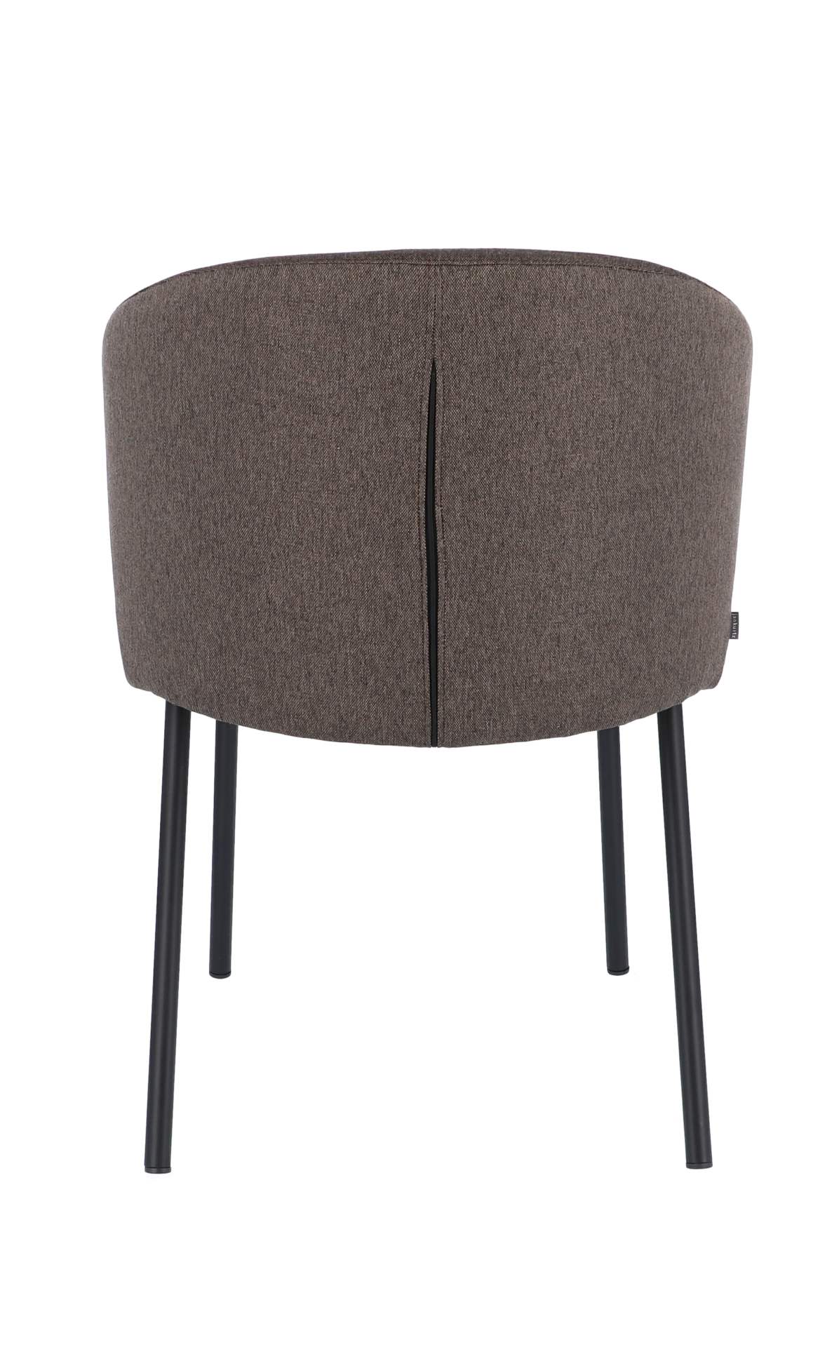 Der moderne Stuhl Mila wurde aus einem Metall Gestell hergestellt. Die Sitz- und Rückenfläche ist aus einem Stoff Bezug. Die Farbe des Stuhls ist Braun. Es ist ein Produkt der Marke Jan Kurtz.