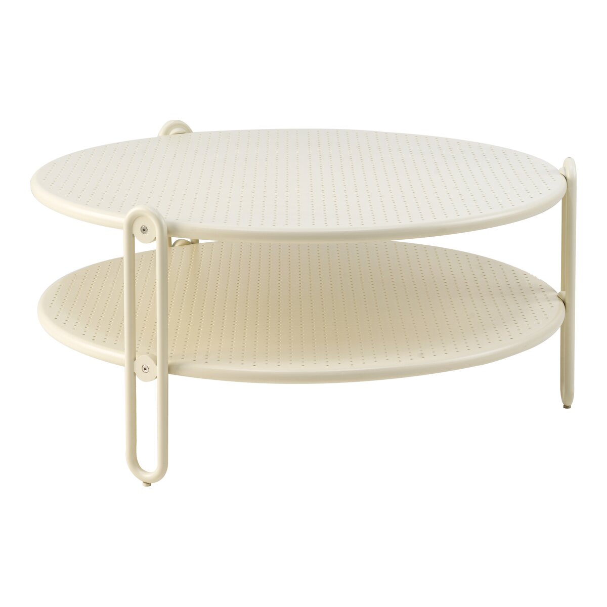 Gartencouchtisch Blixt aus Aluminium - Rund, Ø 85 cm, Pearl White