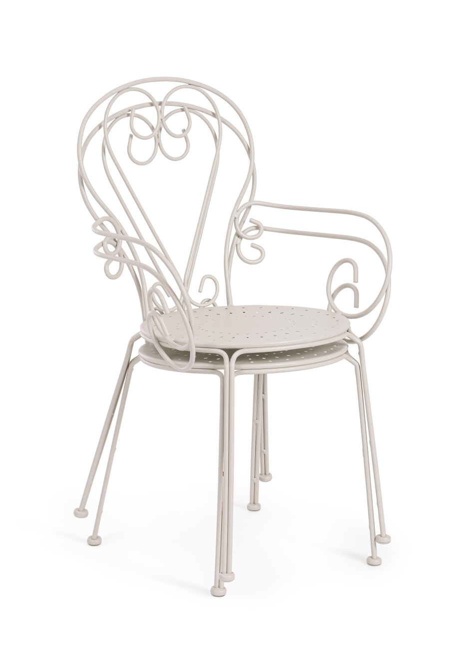 Gartenstuhl Etienne aus Metall, Griz