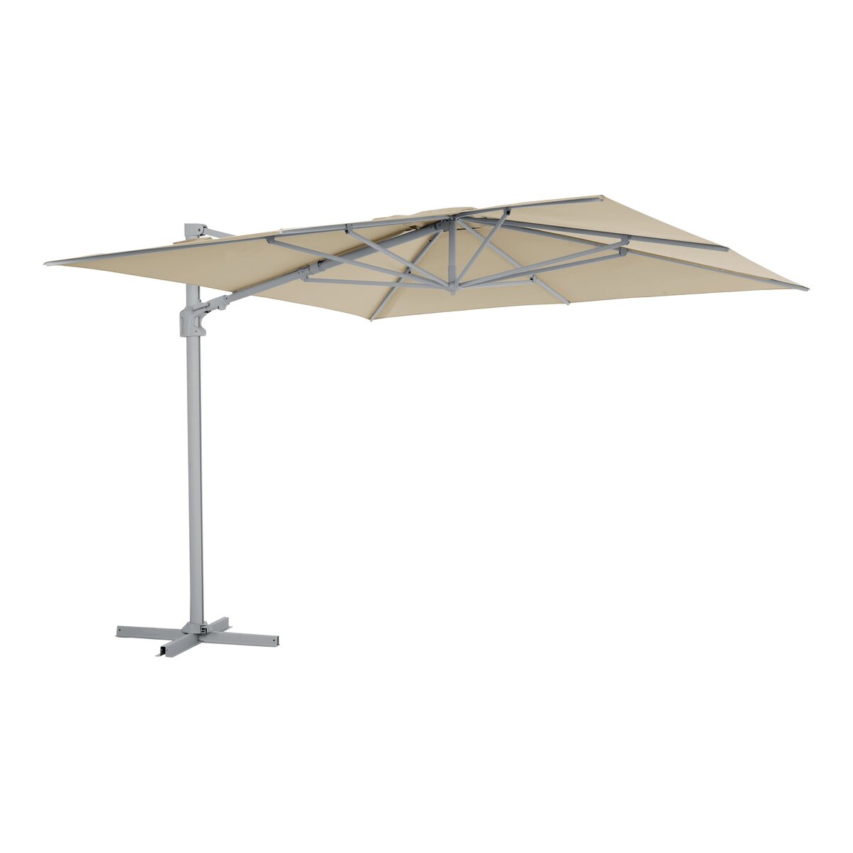 Ampelschirm Vinovo - Aluminium, Neigbar, 300x300 cm, Khaki