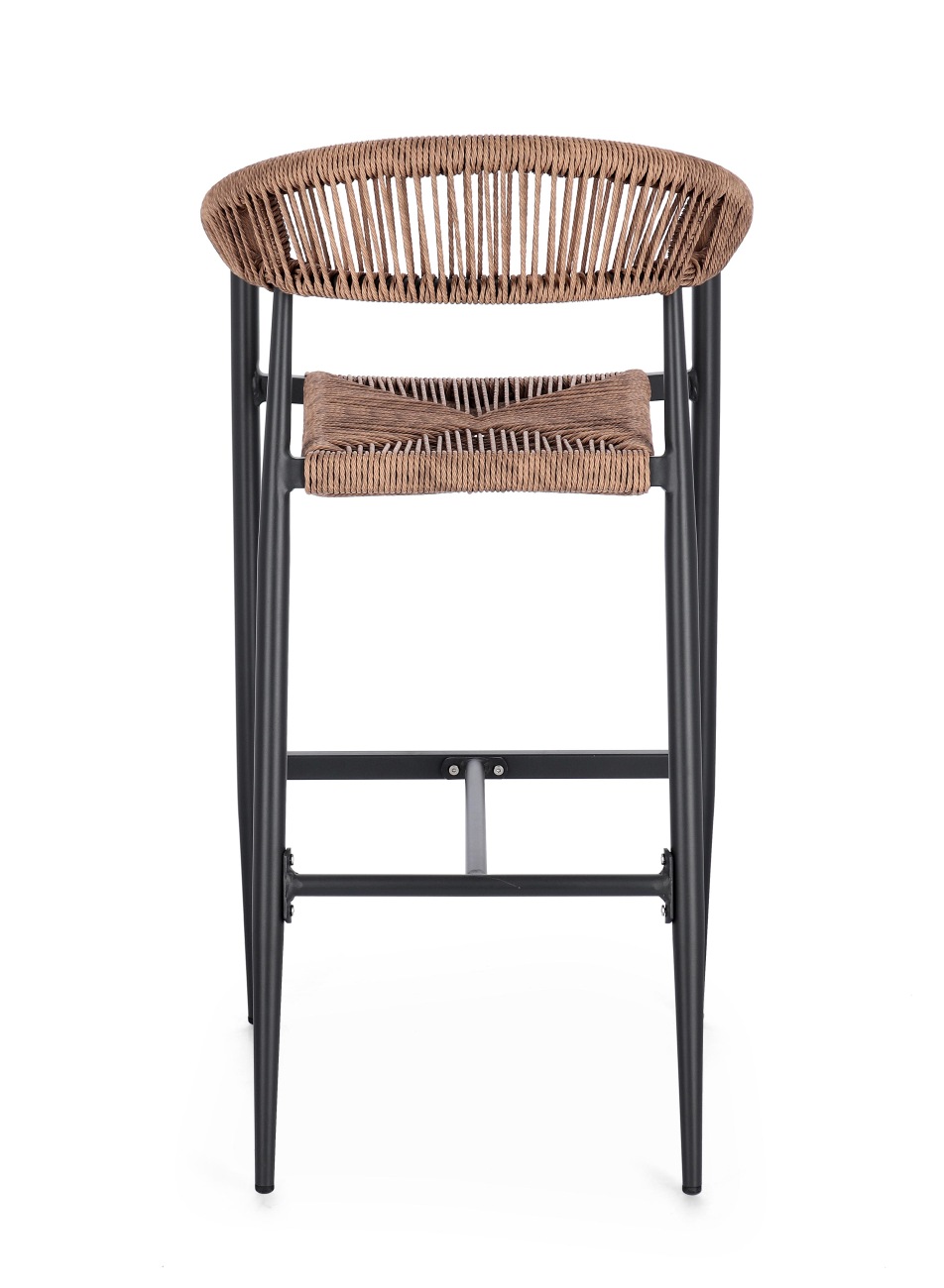 Gartenbarhocker Jandia aus Aluminium, Anthrazit / Natur