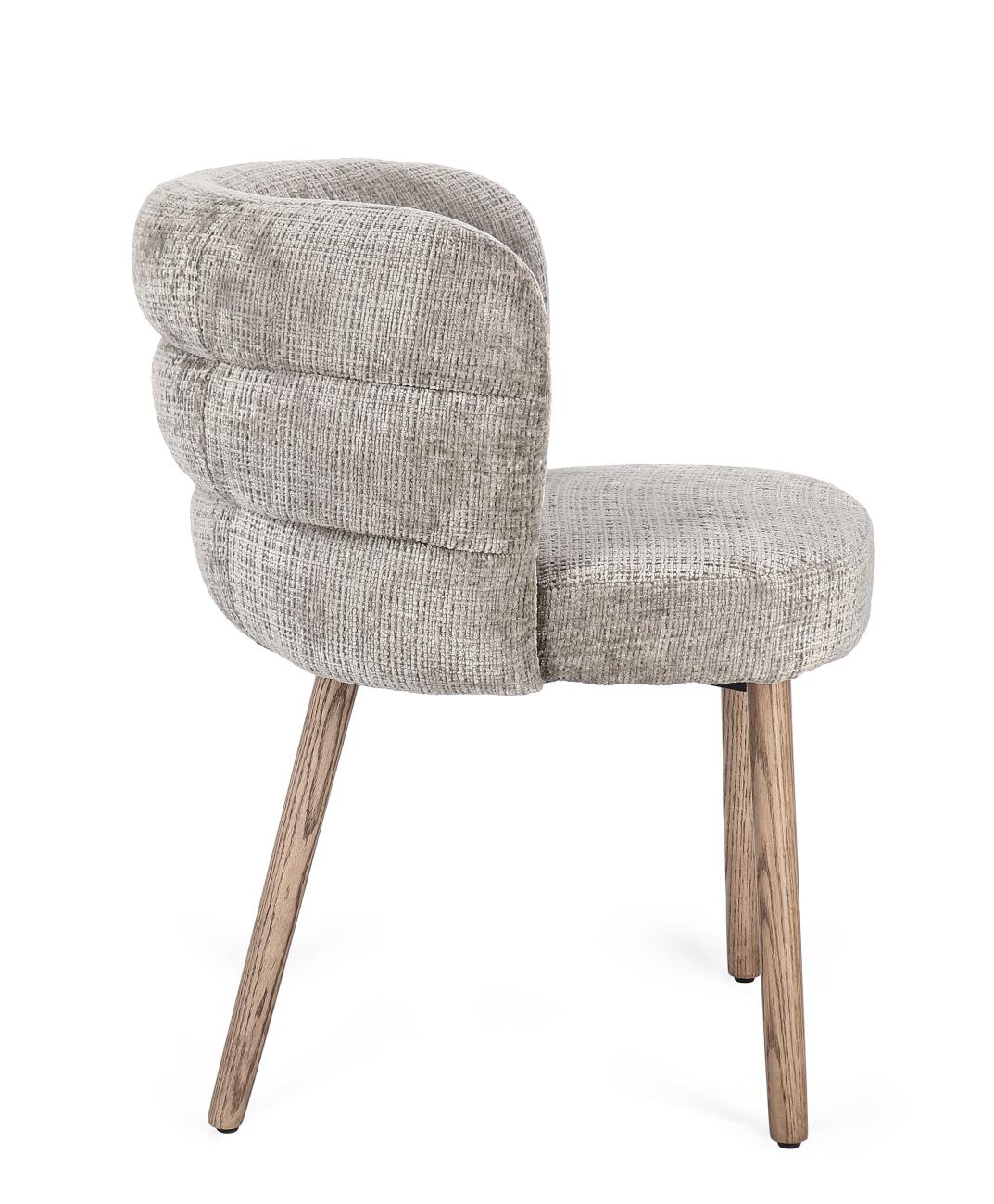 Esszimmerstuhl Ilma aus Stoff, Aschgrau