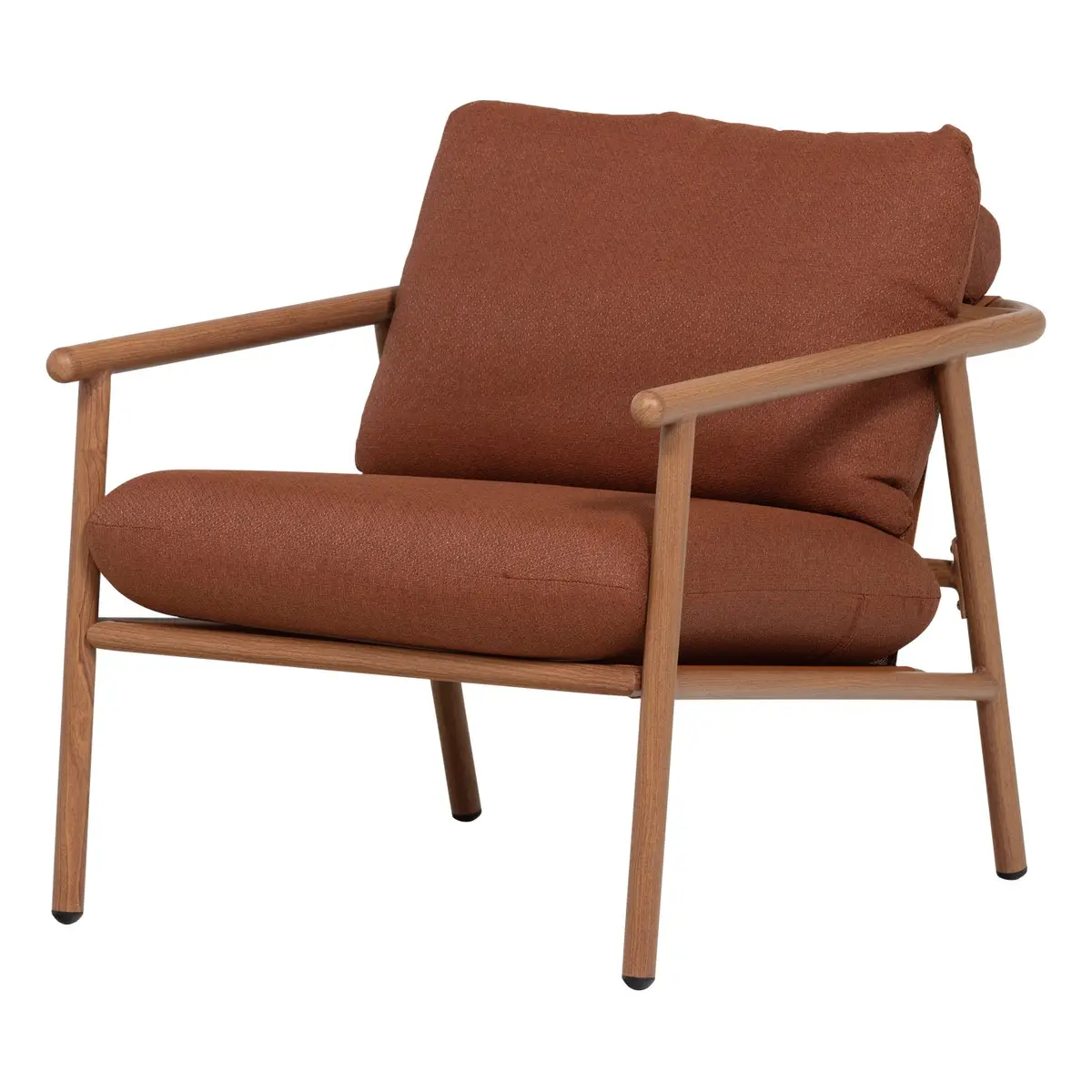 Gartensessel Cavero - Aluminium Natur, Olefin-Bezug Terrakota