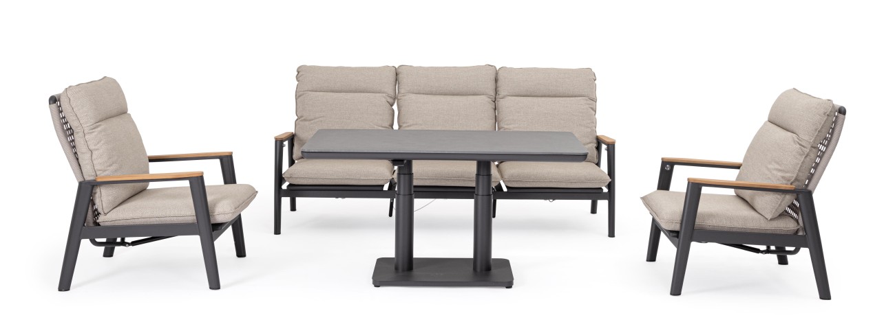 Gartencouchtisch Miguel 140x80 cm, Anthrazit