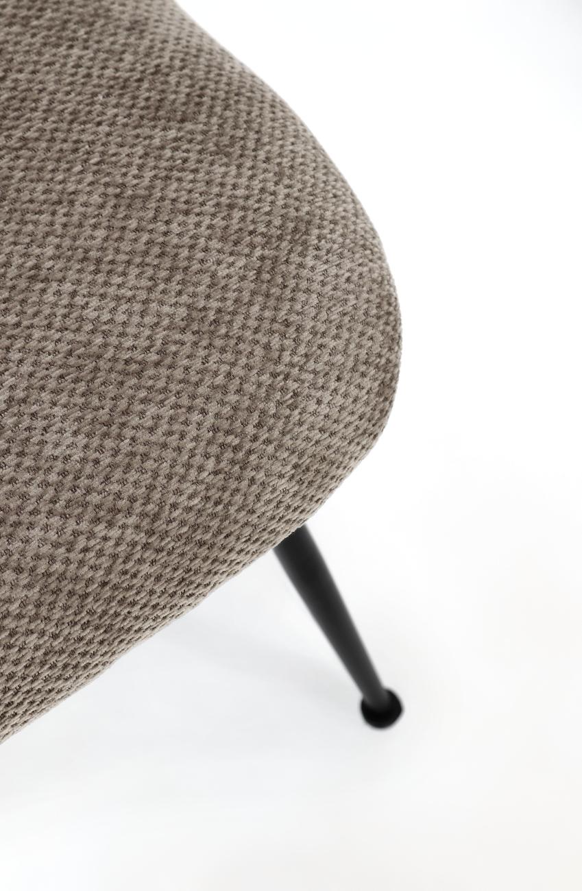 Esszimmerstuhl Gesien aus Chenille-Stoff, Braun