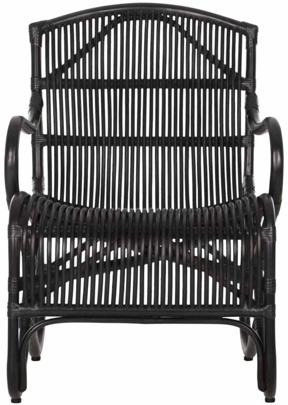 Wunderschöner Sessel Como aus schwarzem Rattangeflecht