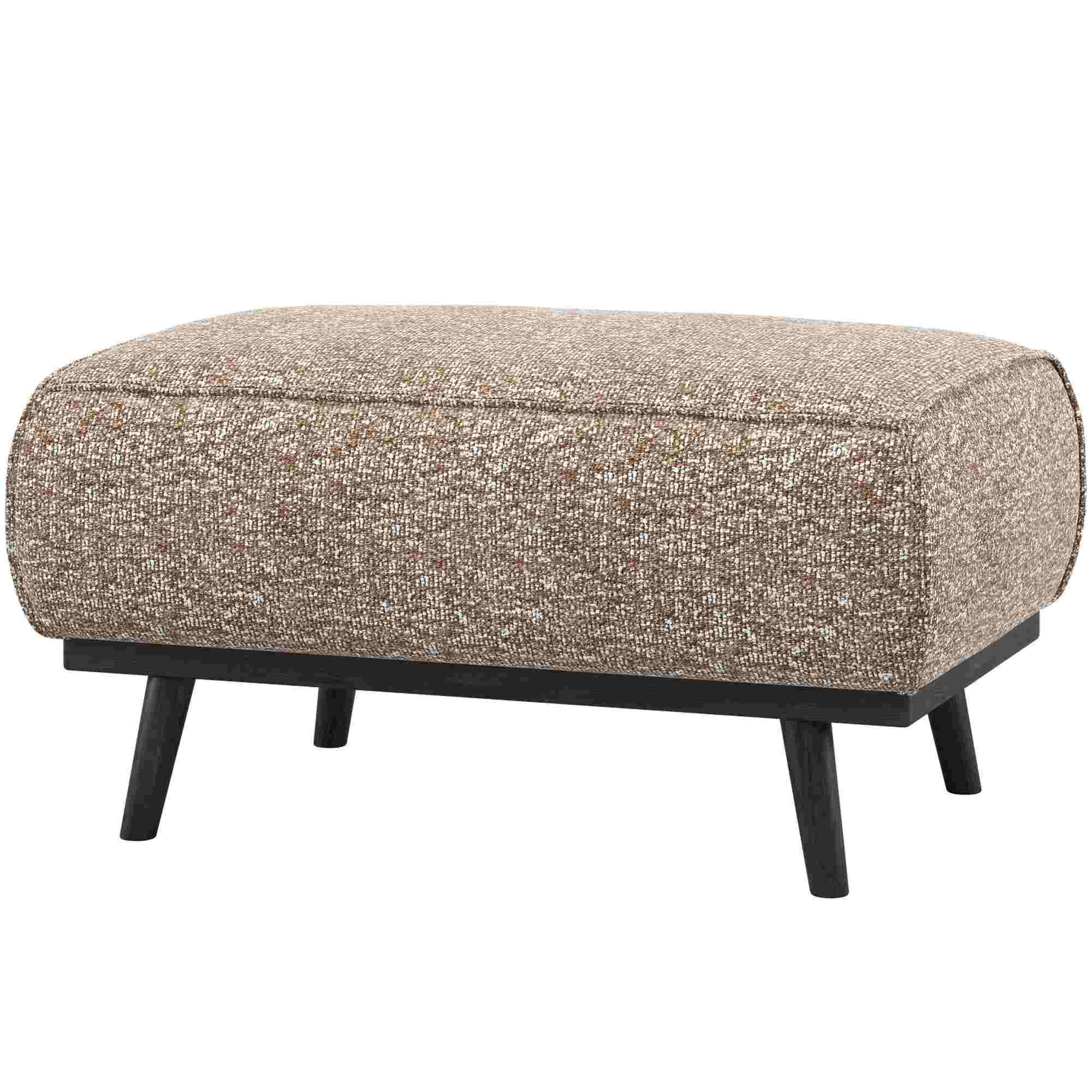 Pouf Statement Hellbraun Melange - eleganter Hocker im luxuriösen Design, 80 x 55 x 40 cm
