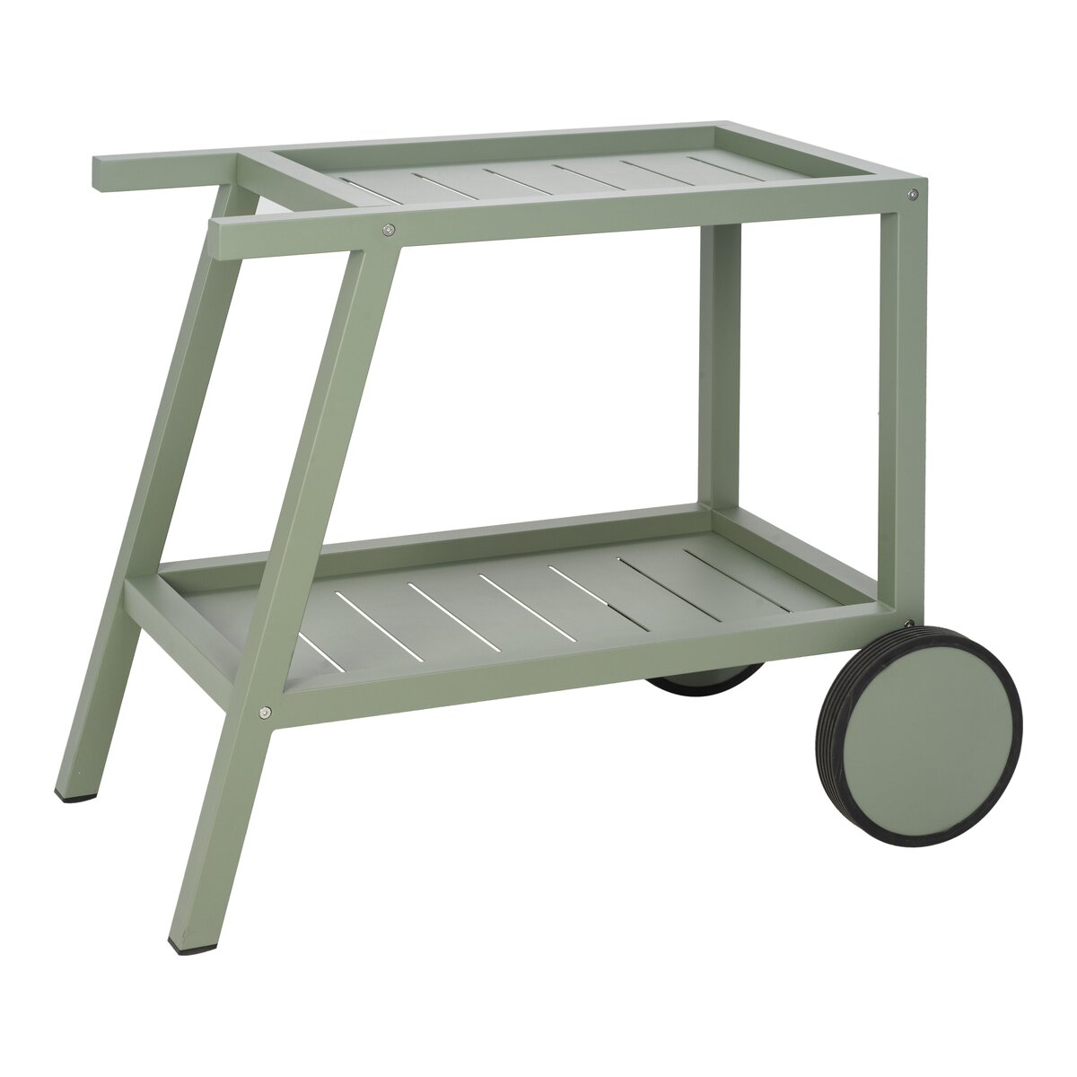 Garten-Servierwagen Samvaro, Dusty Green - aus Aluminium, mit Rollen
