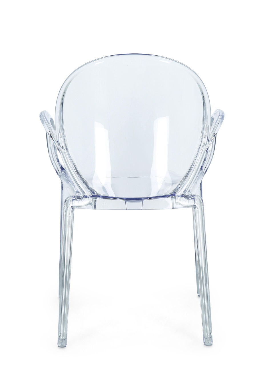 Gartenstuhl Camilla 4er-Set mit Armlehne, Transparent