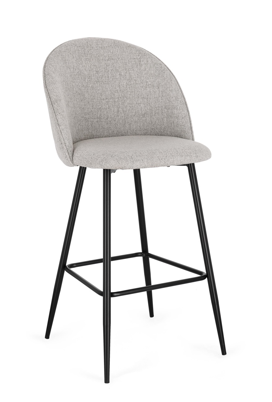 Barhocker New Tanya 2er-Set aus Stoff, Aschgrau Barhocker New Tanya 2er-Set aus Stoff, Aschgrau