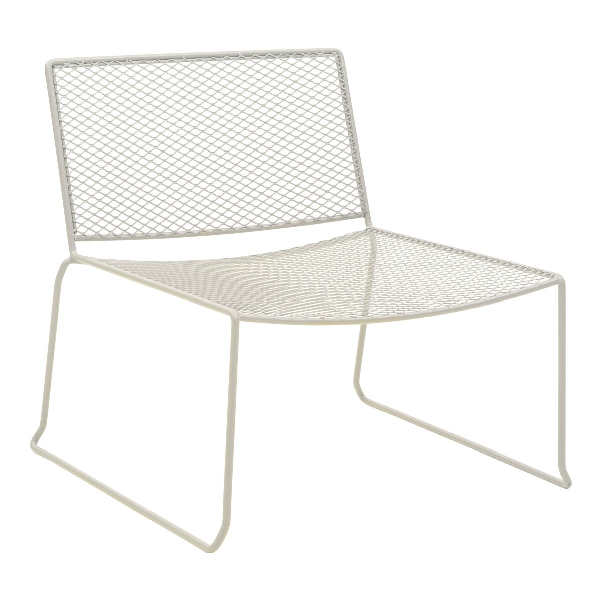 Gartensessel Haru 2er-Set Pearl White - Metall, Stapelbar