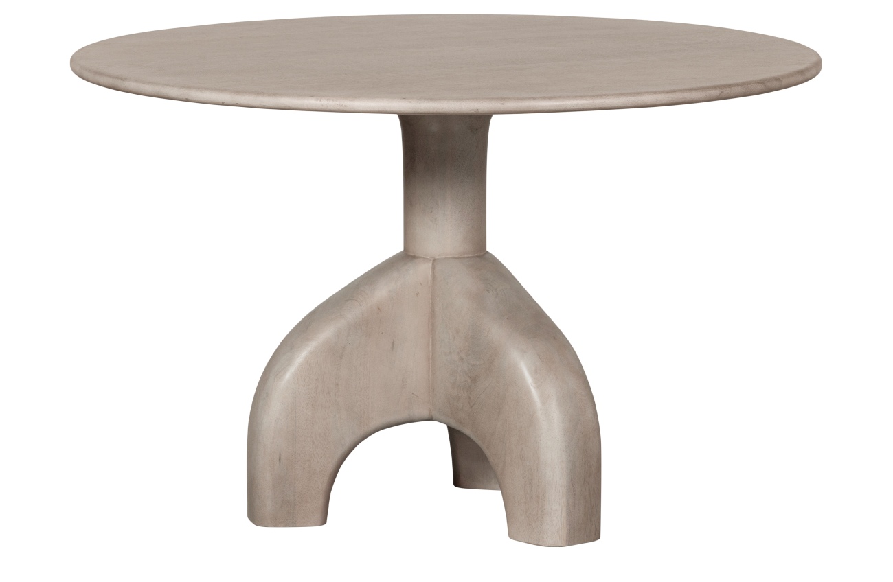 Der Esstisch Smooth überzeugt mit seinem modernen Stil. Gefertigt wurde er aus Mangoholz, welches einen natürlichen Farbton besitzt. Der Esstisch besitzt einen Durchmesser von 120 cm.