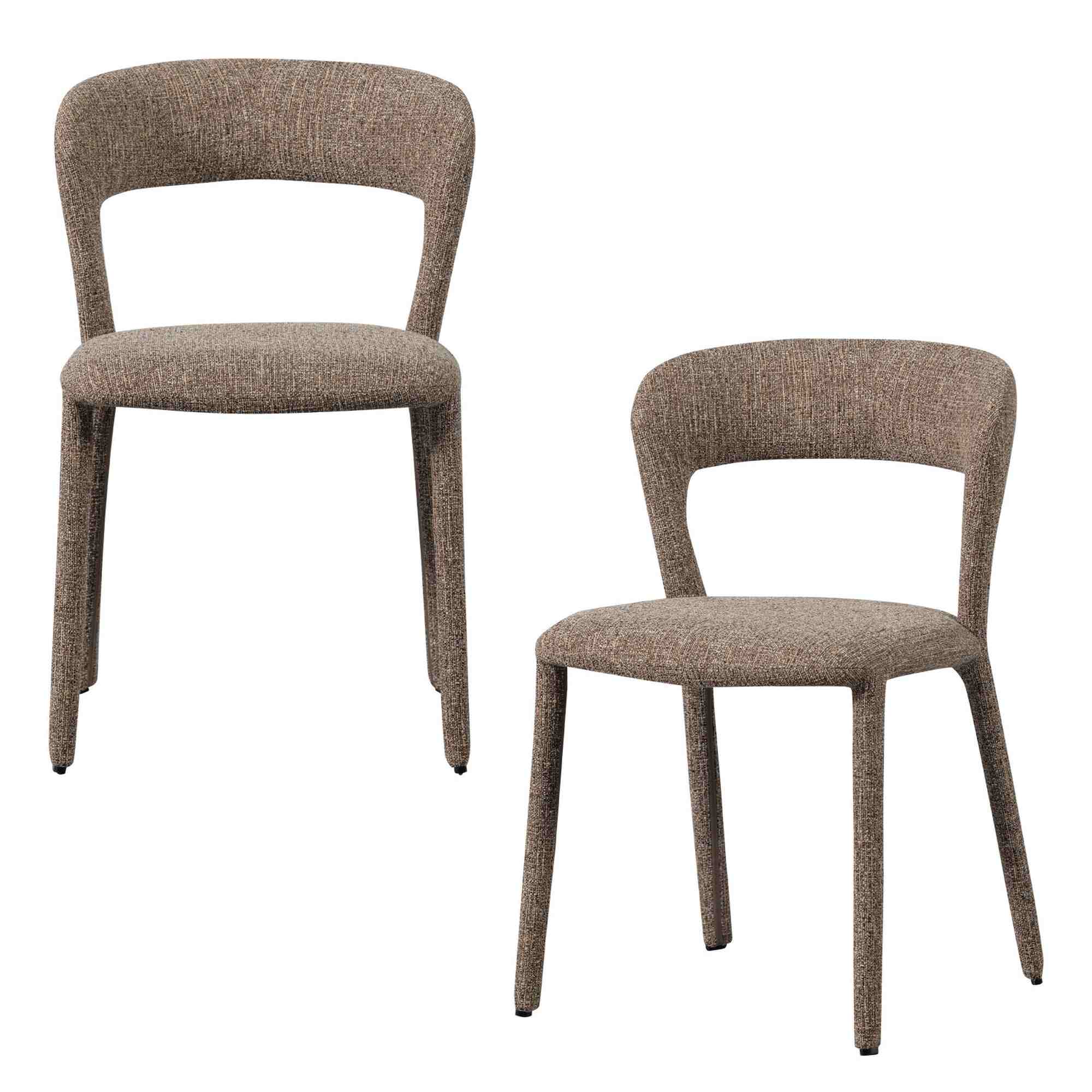 Esszimmerstuhl Noble 2er-Set in Sand Melange - moderner & komplett gepolstert