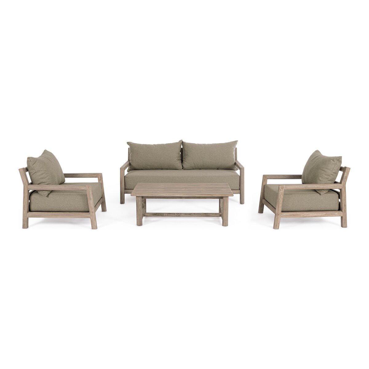 Gartencouchtisch Maynard - recyceltes Teakholz Naturbraun, 120 x 70 cm