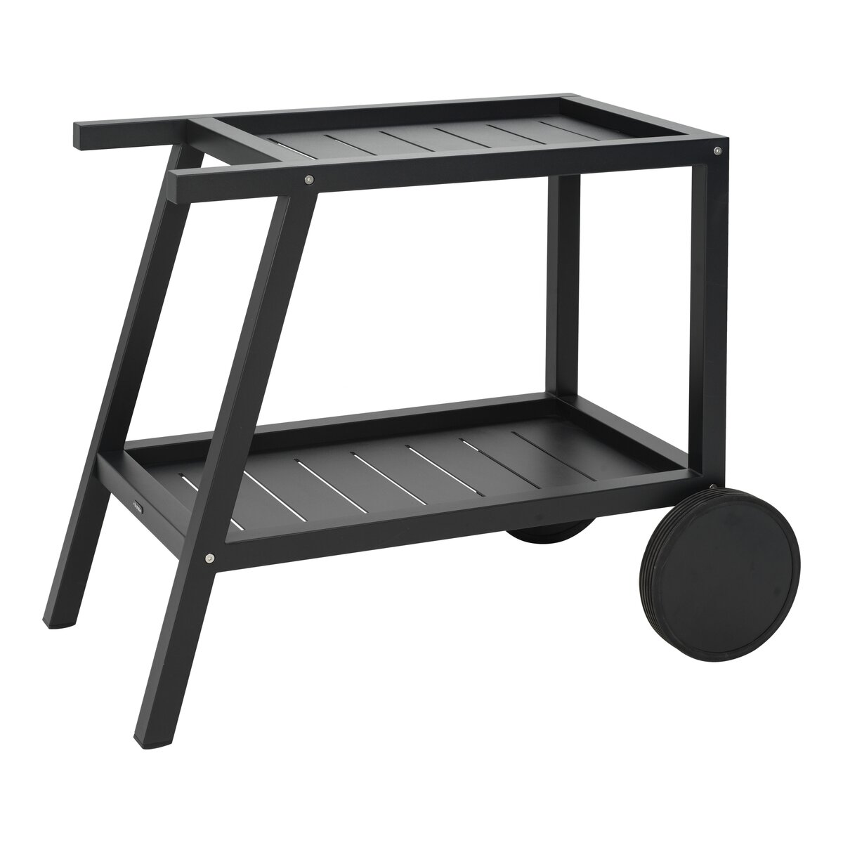 Garten-Servierwagen Samvaro, Schwarz - aus Aluminium, mit Rollen