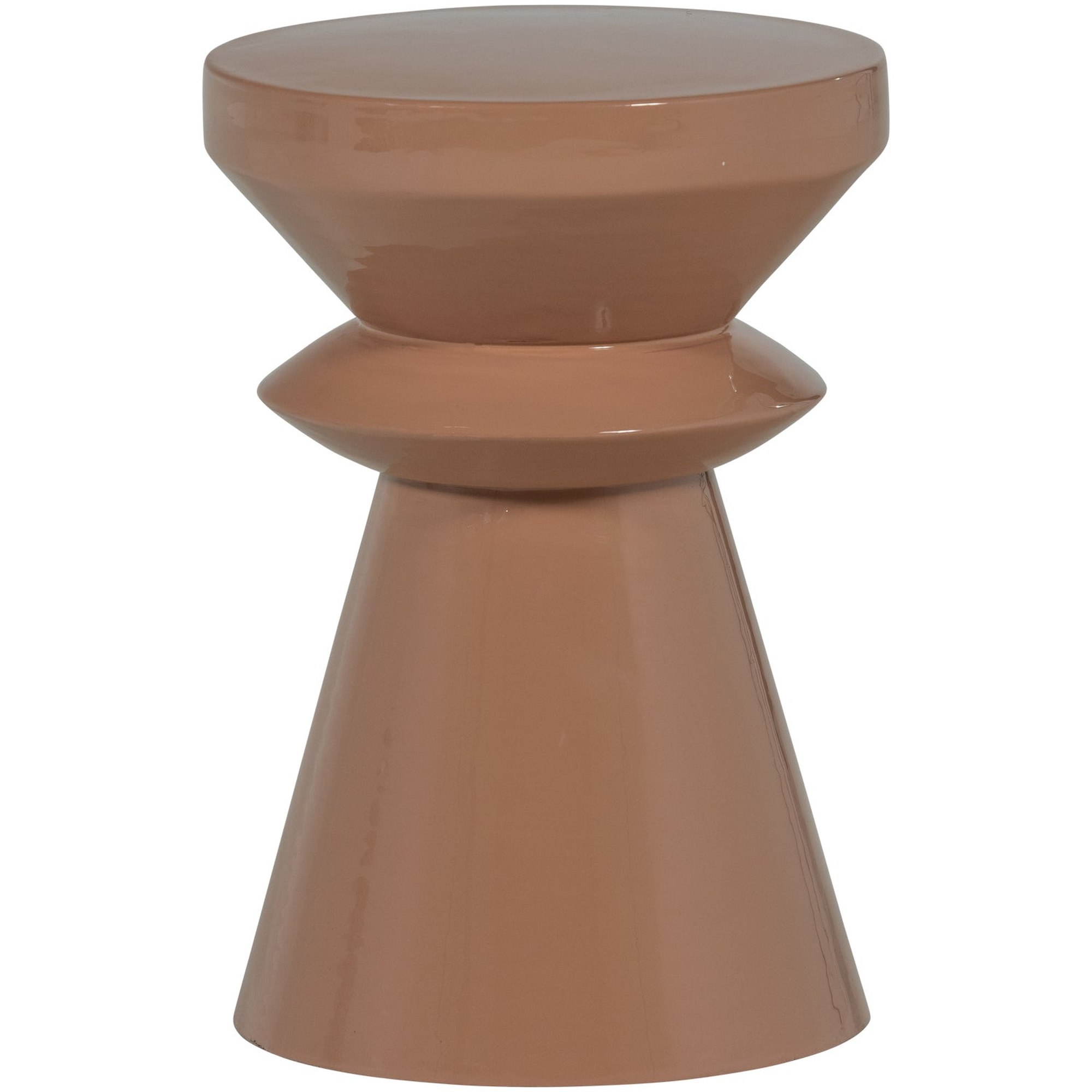 Beistelltisch Fedde aus Metall in Altrosa - moderner, glänzend mit trendigem Design