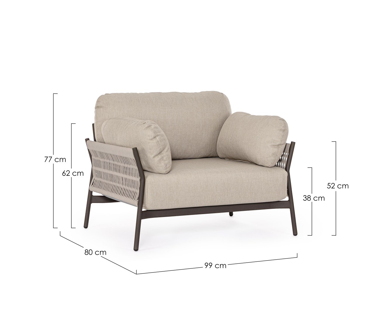 Gartensessel Pardis aus Aluminium, Raven