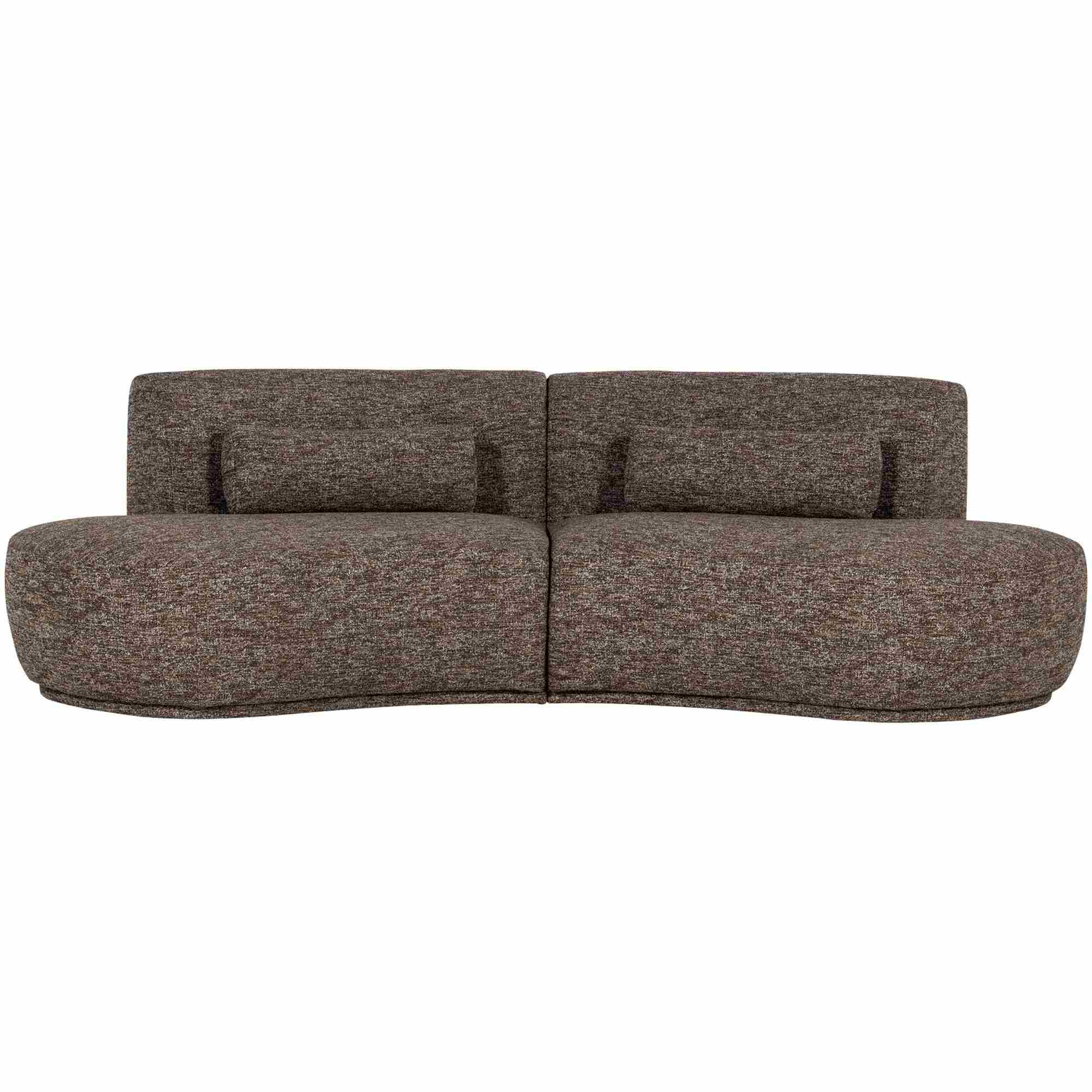 Sofa Batavier 4-Sitzer, halbrund und großzügig, Melange-Stoff, modern, Braun
