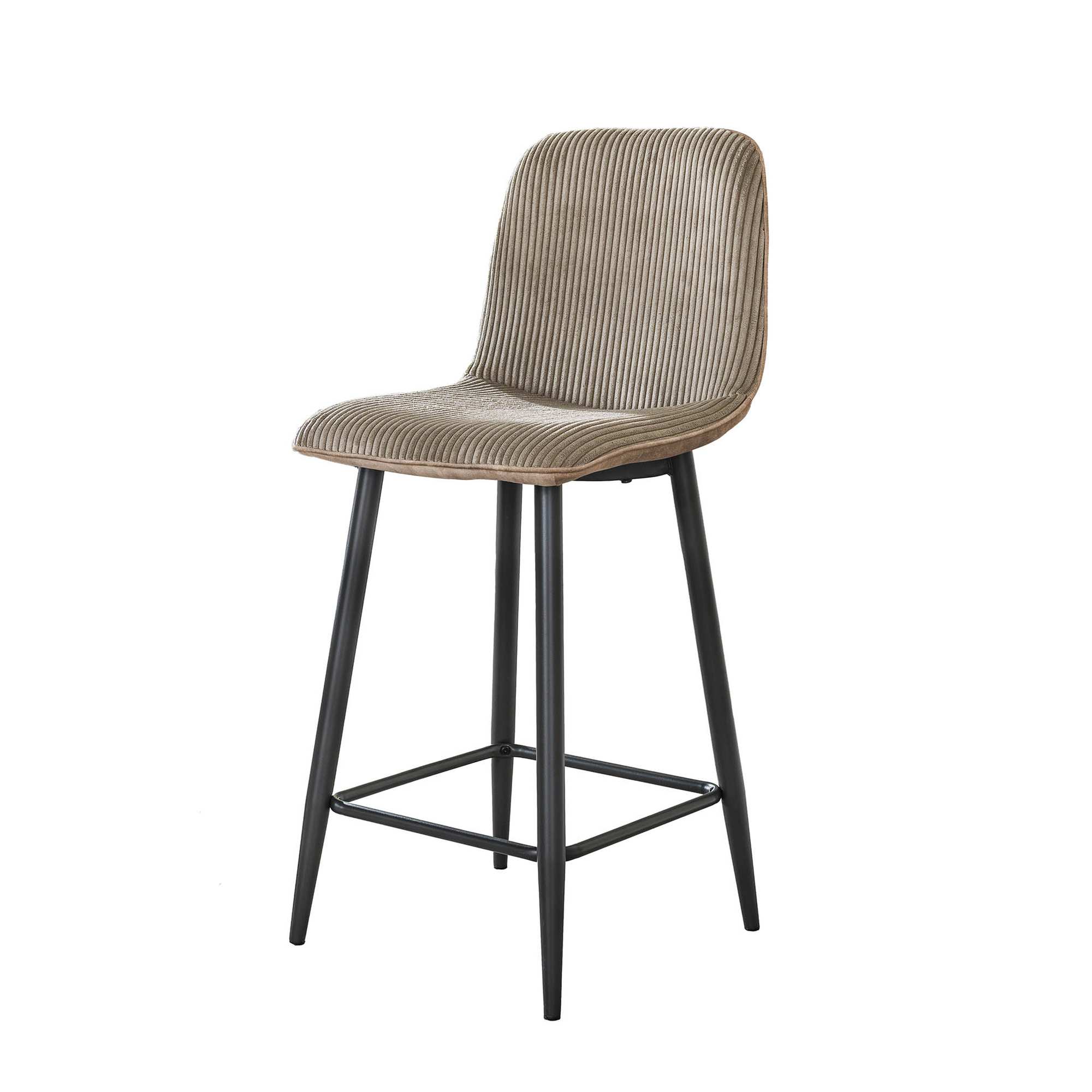 2er-Set Barhocker Linaro mit Lehne - Cord-Bezug, Sand 2er-Set Barhocker Balurne mit Lehne - Cord-Bezug, Sand
