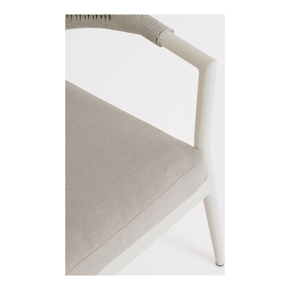 2er Garten-Set Millor - Aluminium & Polyester-Stoff, Cremeweiß, inkl. Couchtisch
