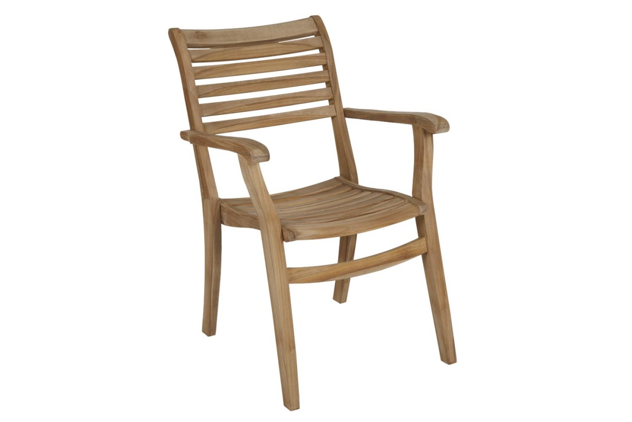 Der Gartenstuhl Karlo überzeugt mit seinem modernen Design. Gefertigt wurde er aus Teakholz, welches einen natürlichen Farbton besitzt. Das Gestell ist auch aus Teakholz und hat eine natürliche Farbe. Die Sitzhöhe des Stuhls beträgt 43 cm.