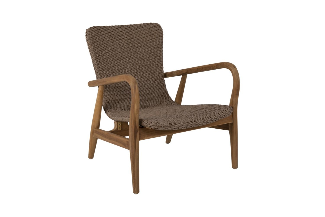 Der Gartensessel Lilja überzeugt mit seinem modernen Design. Gefertigt wurde er aus Rattan, welches einen braunen Farbton besitzt. Das Gestell ist aus Teakholz und hat eine natürliche Farbe. Die Sitzhöhe des Sessels beträgt 39 cm.