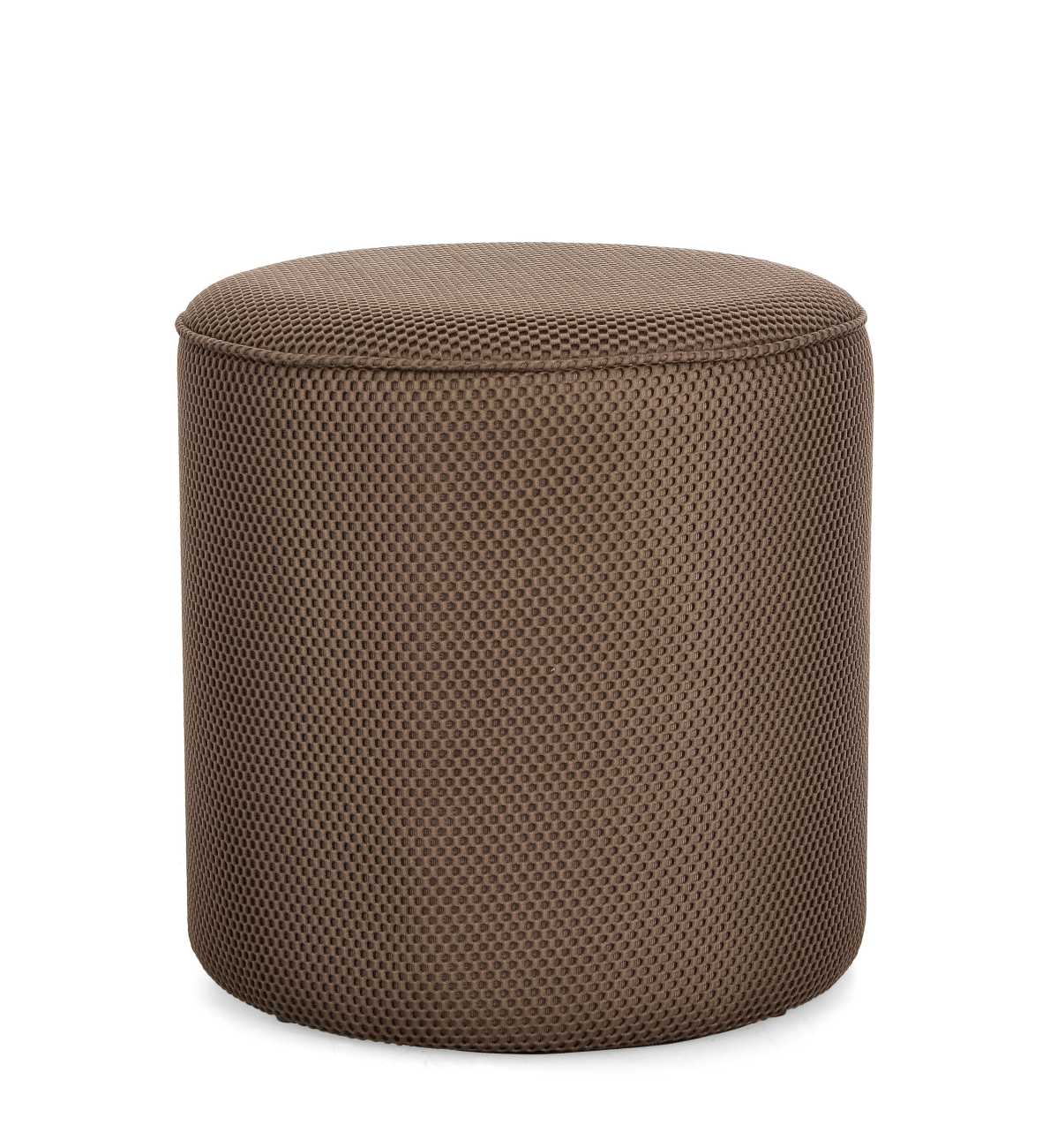 Pouf Olesya aus Waben-Stoff Ø 42 cm, Tierra Pouf Olesya aus Waben-Stoff Ø 42 cm, Tierra